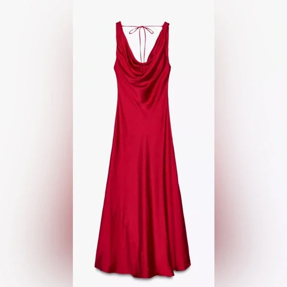 Nwt- Zara- ZW COLLECTION SATIN LONG DRESS -small - Picture 3 of 7